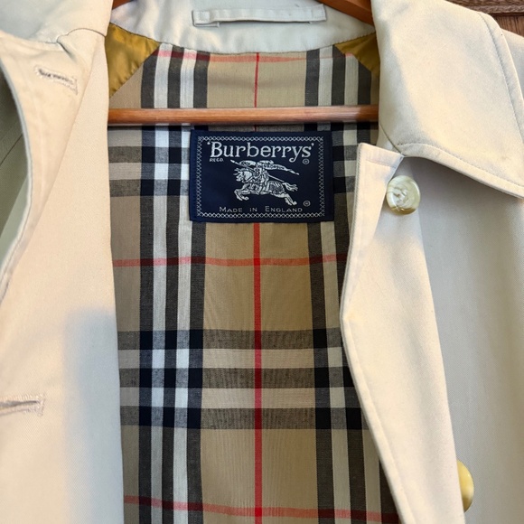 Vintage Burberrys Trench Coat England Sz 10 Long Beige - Picture 1 of 6